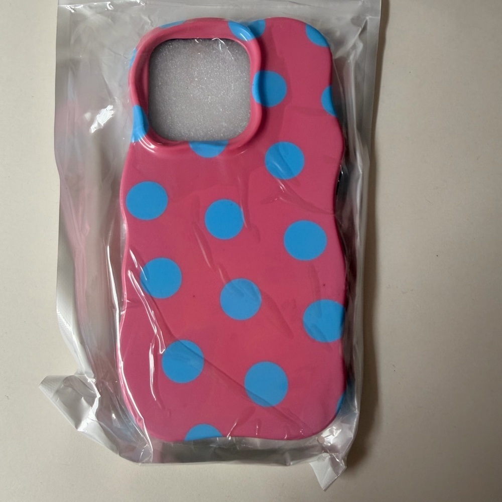 💖💙 Pink & Blue Polka Dot iPhone 14 Pro Case – Y2K / Playful Maximalist 💙💖
